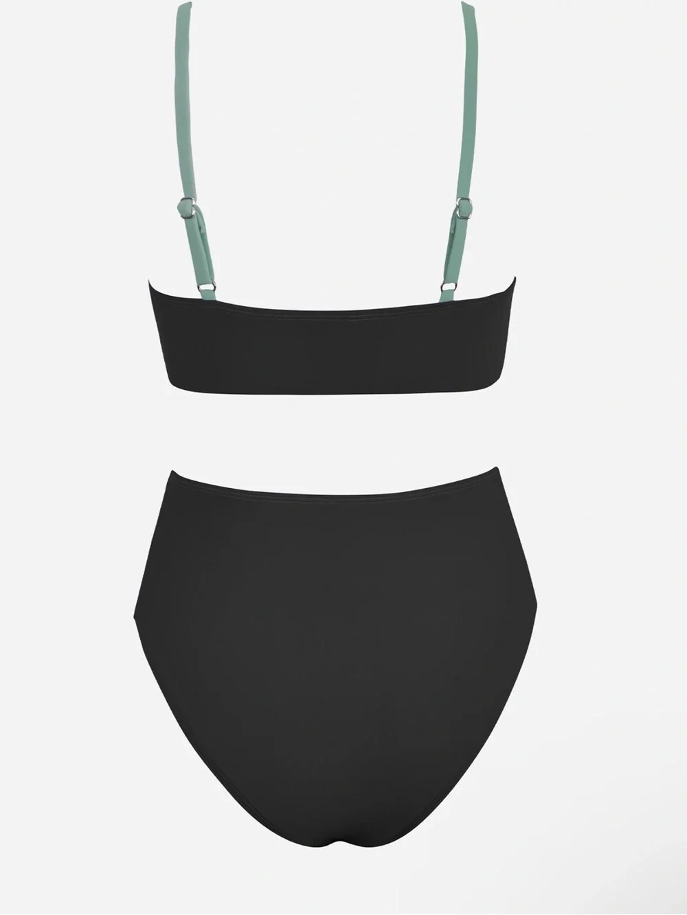 Cupshe Olive & Black Two-Tone High-Waist Bikini Set